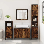 Mobile Lavabo Bagno Rovere Fumo 90x33x60 cm Legno Multistrato