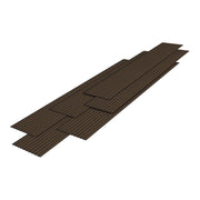 Set di 18 pannelli murali 3D 195 x 32 cm effetto legno scuro 03_0010572