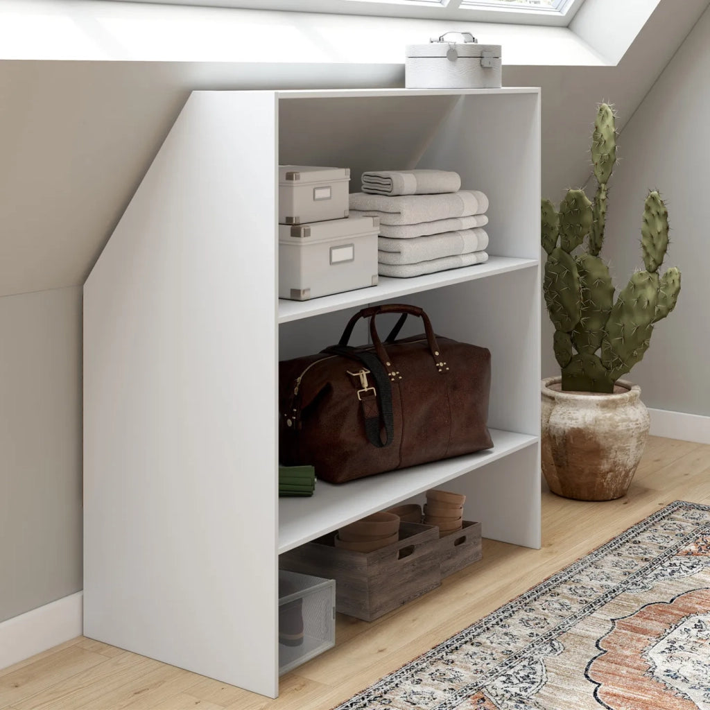 IDMarket - TOMI Scaffale inclinato a 2 livelli 100 x 50 x 70/110 cm bianco