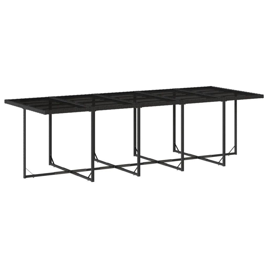 Set da Pranzo da Giardino 13pz con Cuscini Nero in Polyrattan 3277986
