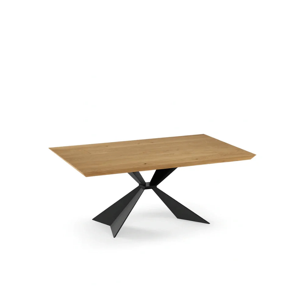 Tavolo da pranzo fisso in legno impiallacciato rovere naturale Taurus 160x90 cm fino a 8 posti Made in Italy | Duzzle