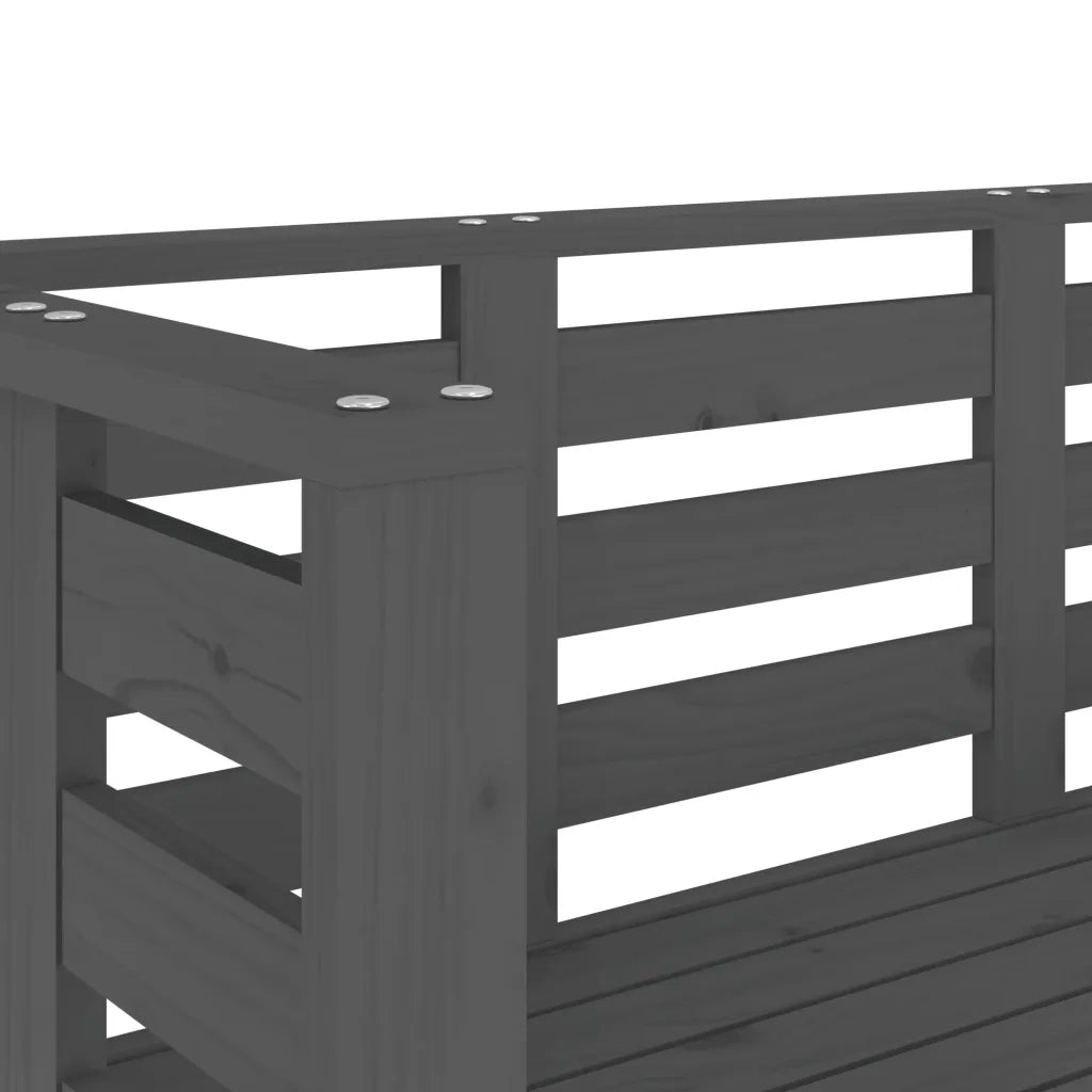 Panca da Giardino Grigia 111,5x53x71 cm Legno Massello di Pino 825137
