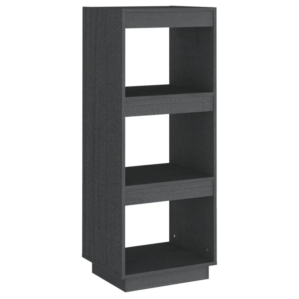 Libreria Divisorio-Scaffale per Libri-Mobile di Stoccaggio Grigio 40x35x103cm in Legno Massello di Pino