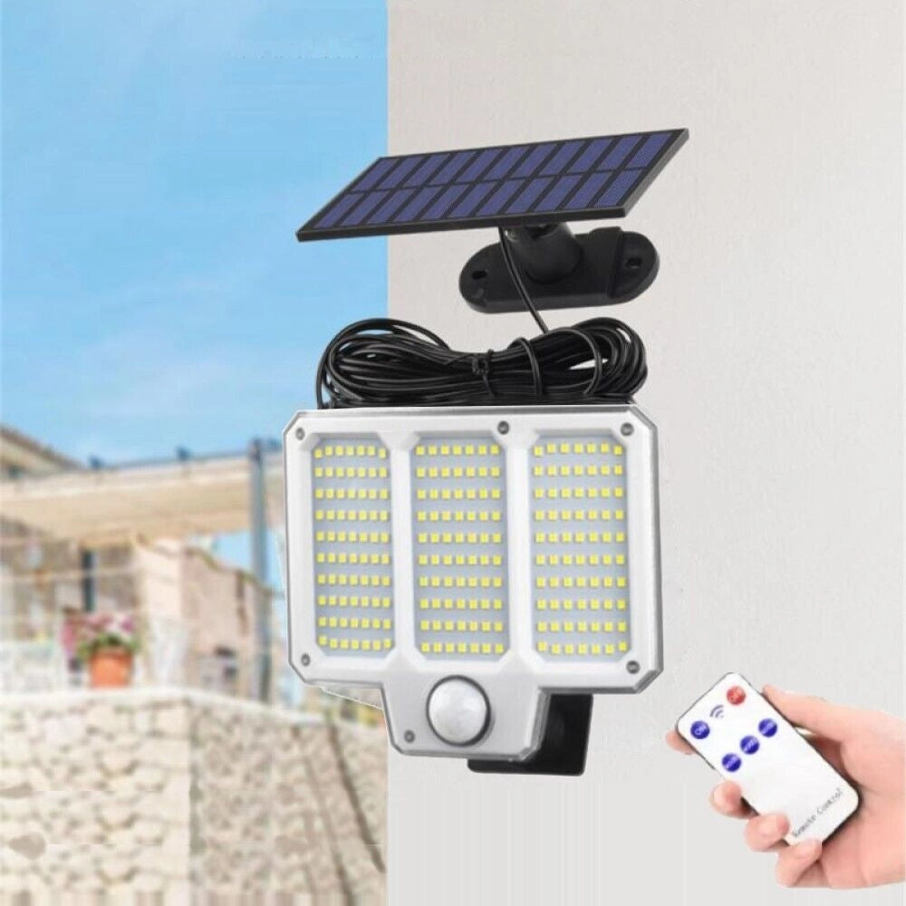 FARO ENERGIA SOLARE LED FARETTO ESTERNO 42W SENSORE MOVIMENTO 210 LED LF-2501A
