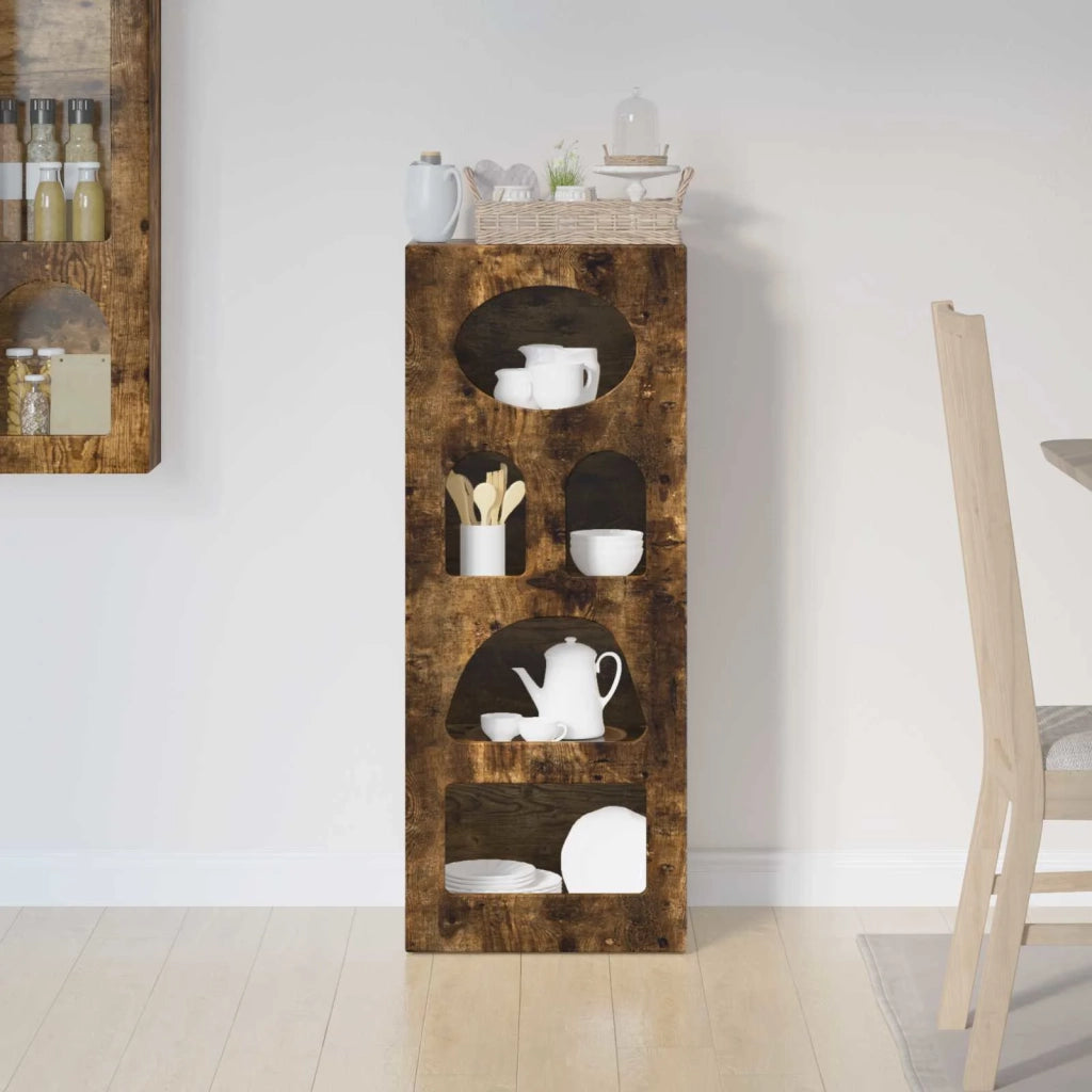 Credenza | Madia | Buffet da pranzo | Armadio da pranzo Rovere fum¨¦ 40 x 35 x 100,5 cm Legno multistrato