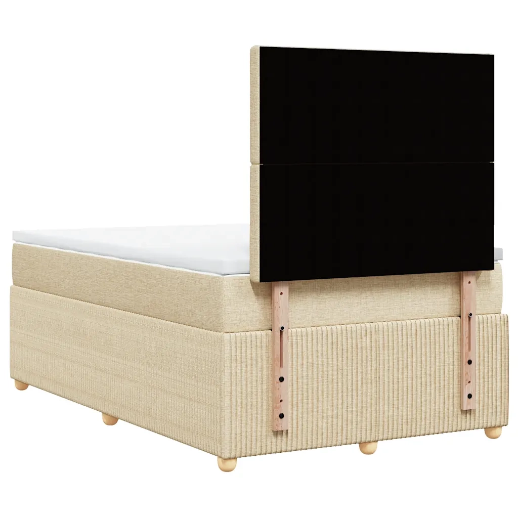 Giroletto a Molle con Materasso Crema 120x190 cm in Tessuto 3294314