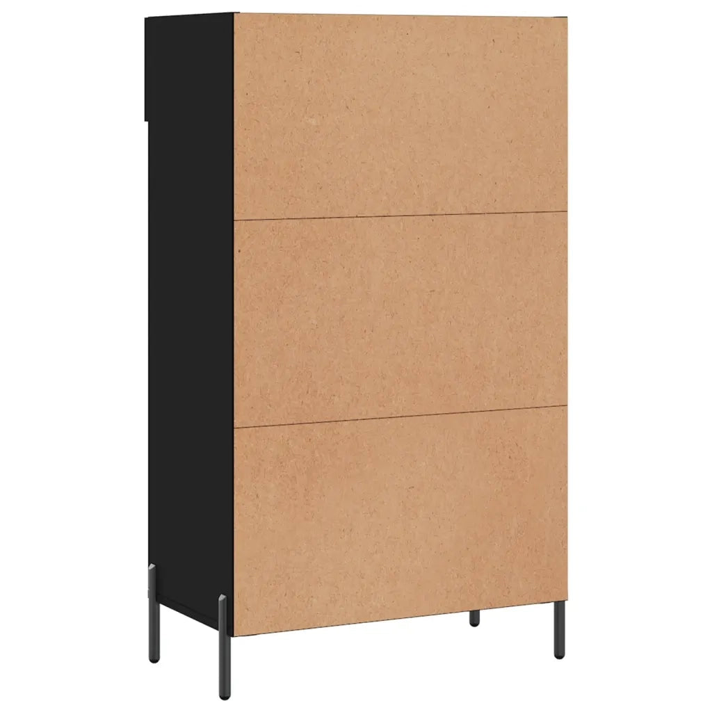 Scarpiera Nera 60x35x105 cm in Legno Multistrato 829621