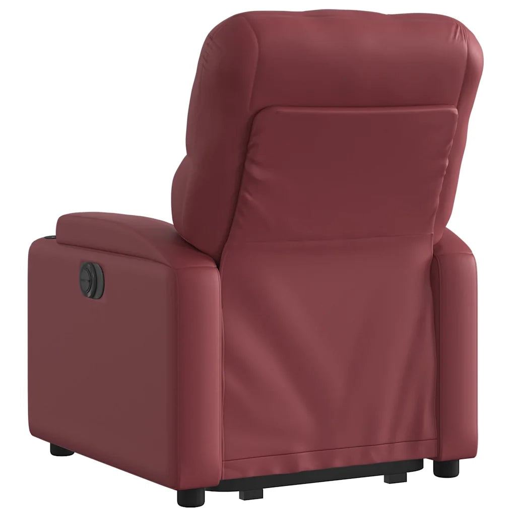 Poltrona Alzapersona Reclinabile Rosso Vino in Similpelle 3204790
