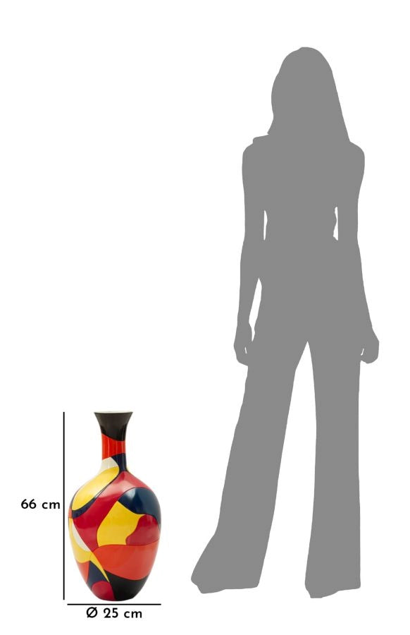 Vaso Rubic Ø29x59 cm in Resina Multicolor