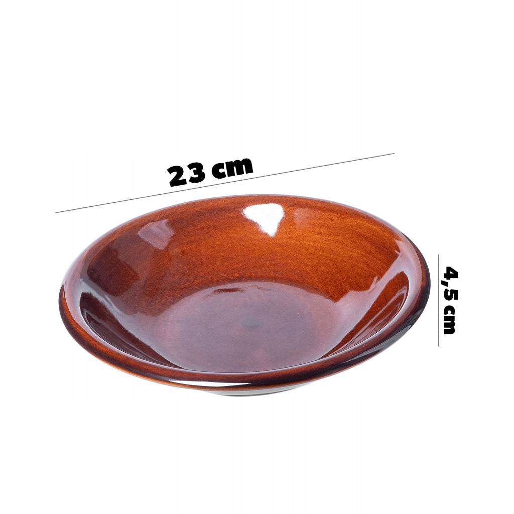Piatto fondo KADAX da 23 cm per zuppa, in ceramica, gres, marrone
