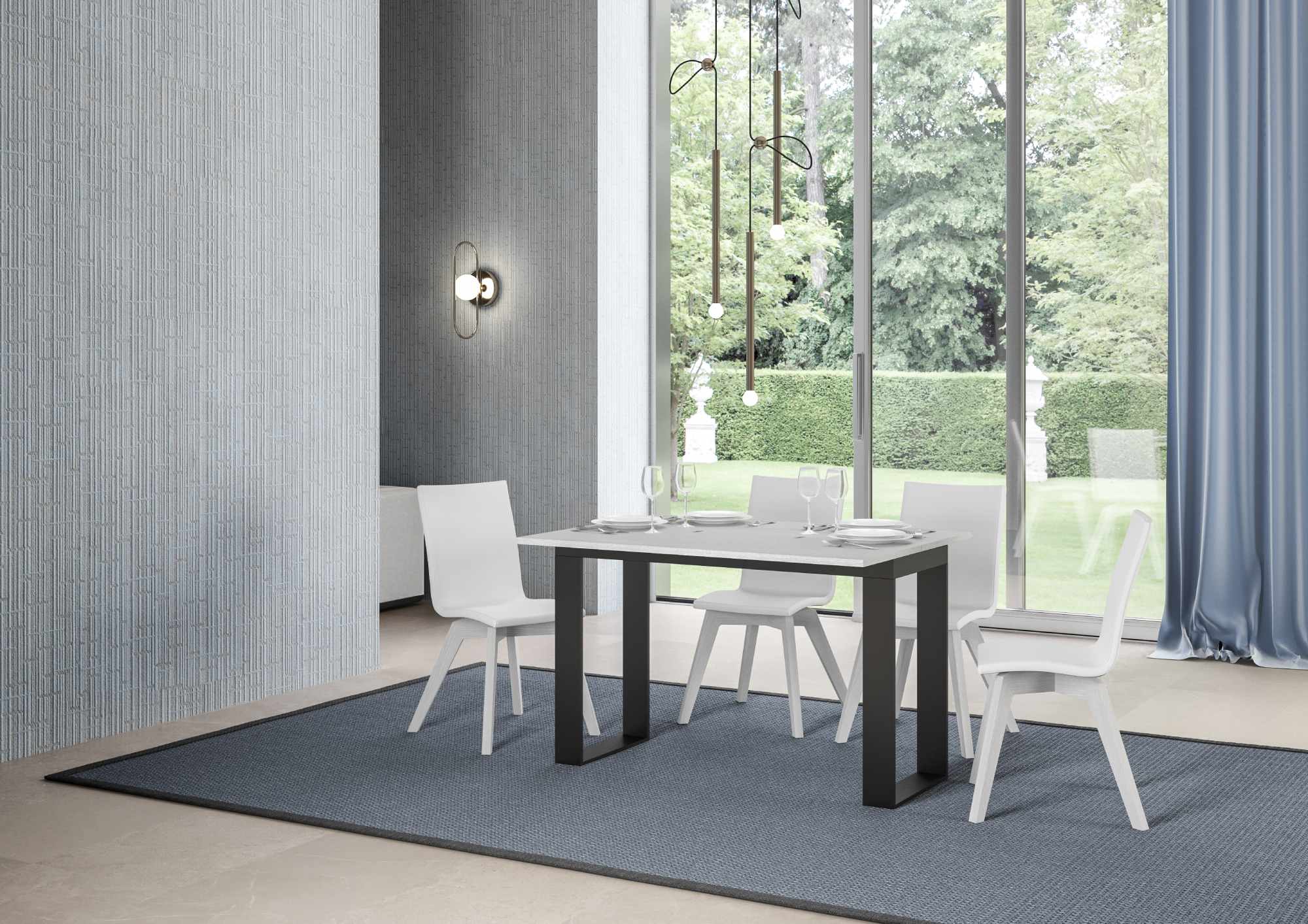 Tavolo Salvaspazio Allungabile 120x45/90x80/78 cm Tecno Double Bianco Frassino