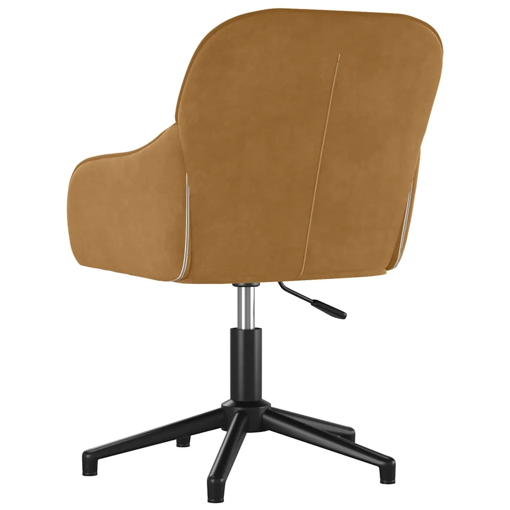 Sedia da Ufficio Girevole Marrone in Velluto 344864