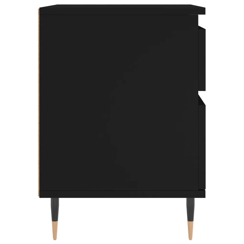 Comodino Nero 40x35x50 cm in Legno Multistrato 830654