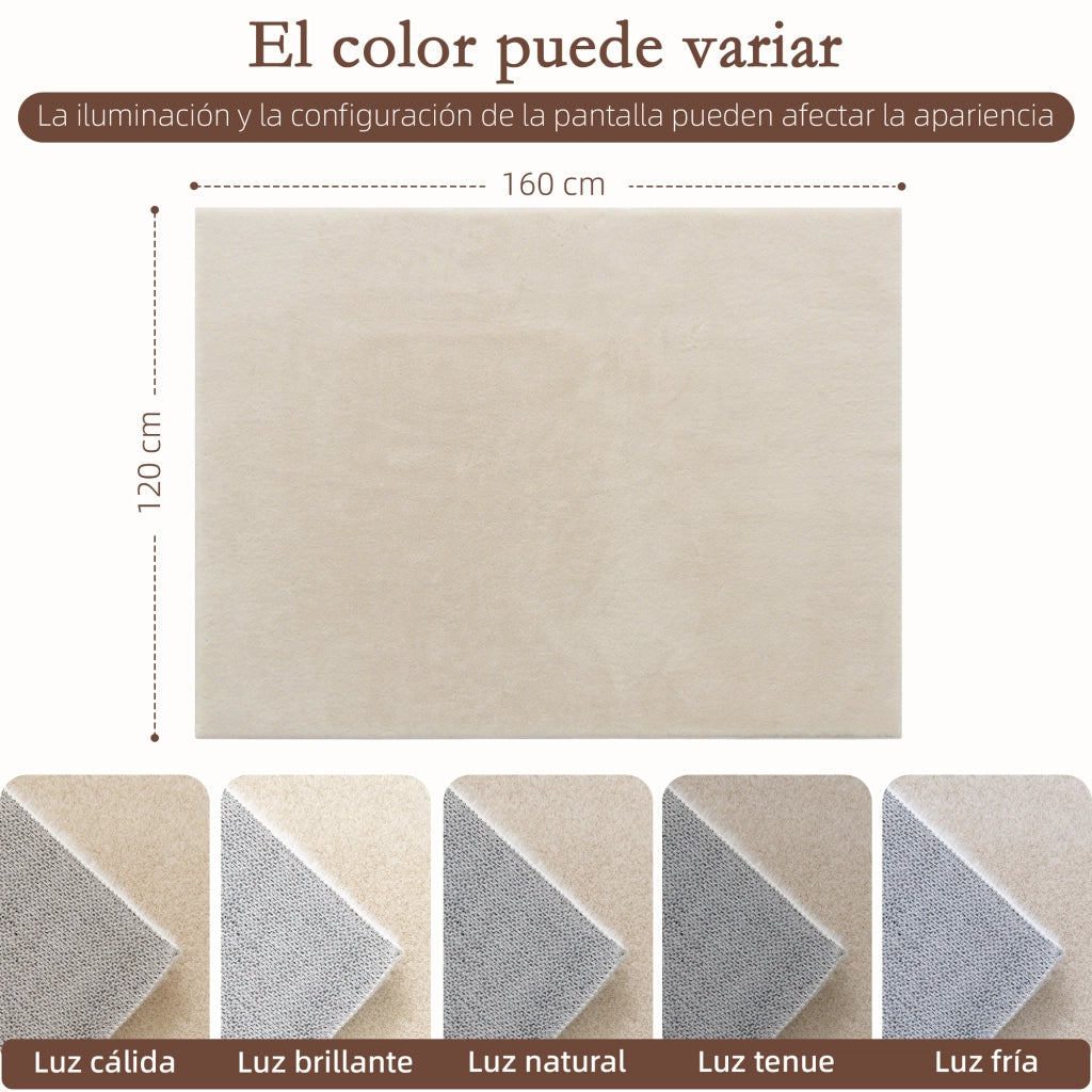 Tappeto Moderno Pelo Lungo Lavabile ¨C zephmum ¨C Crema 120x160 cm