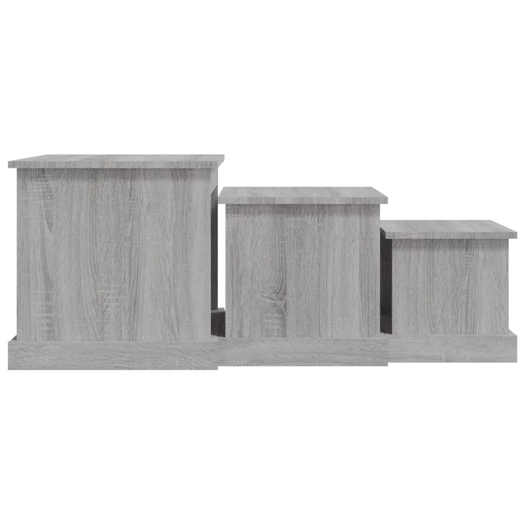 Tavolini da Salotto 3 pz Grigio Sonoma in Legno Multistrato