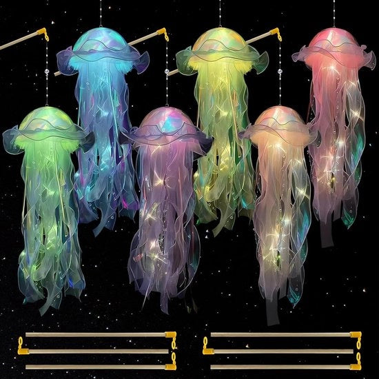 Sfere di illuminazione Lampada da parete a forma di medusa 6 pezzi luce che si accende, scintilla e iridea lampada da parete decorativa per illuminazione decorativa 

Specifica tecnica: 
- B