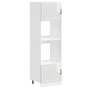 Set di 2 mobili da forno compatti e moderni con spazio di archiviazione regolabile 60 x 57 x 207 cm realizzati in legno ingegnerizzato bianco lucido 02_0055708