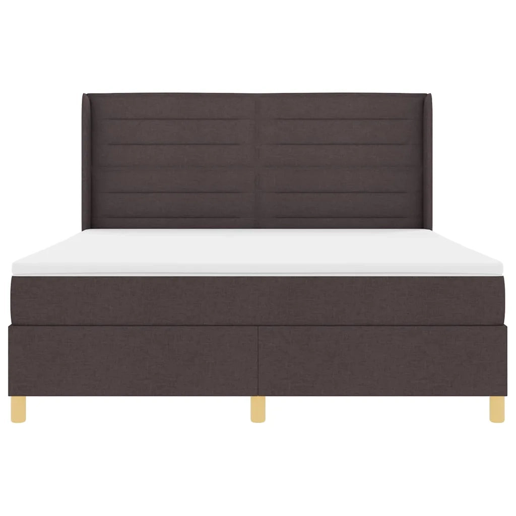 Letto a molle con materasso Marrone Scuro 180 x 200 cm Tessuto 3341787