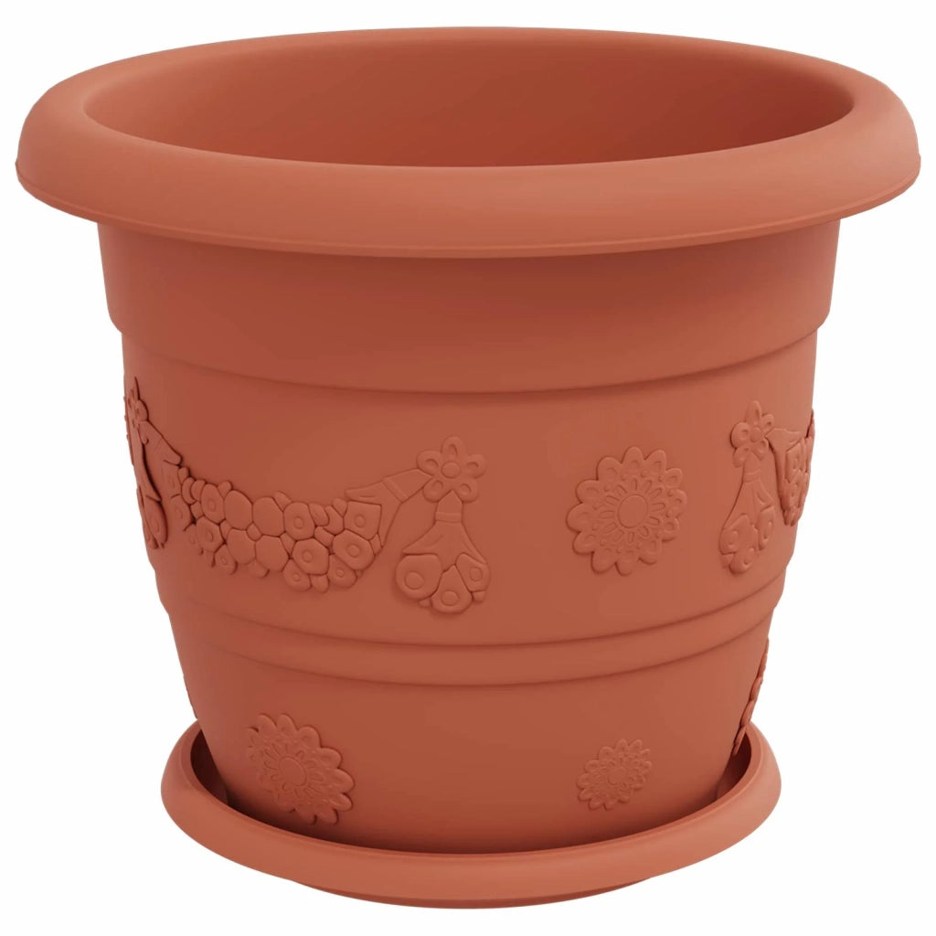 Vasi per Piante 24 pcs Rosso Mattone Ø 30 x 25 cm Plastica