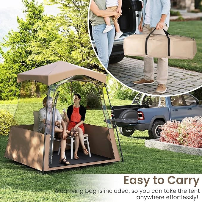 Tenda sportiva, tenda trasparente con visuale libera, telaio robusto e borsa per il trasporto, tenda da campeggio per esterni, tenda a bolla pop-up per guardare gli sport, fare il tifo, campeggiare (180 x 180 x 193 cm)