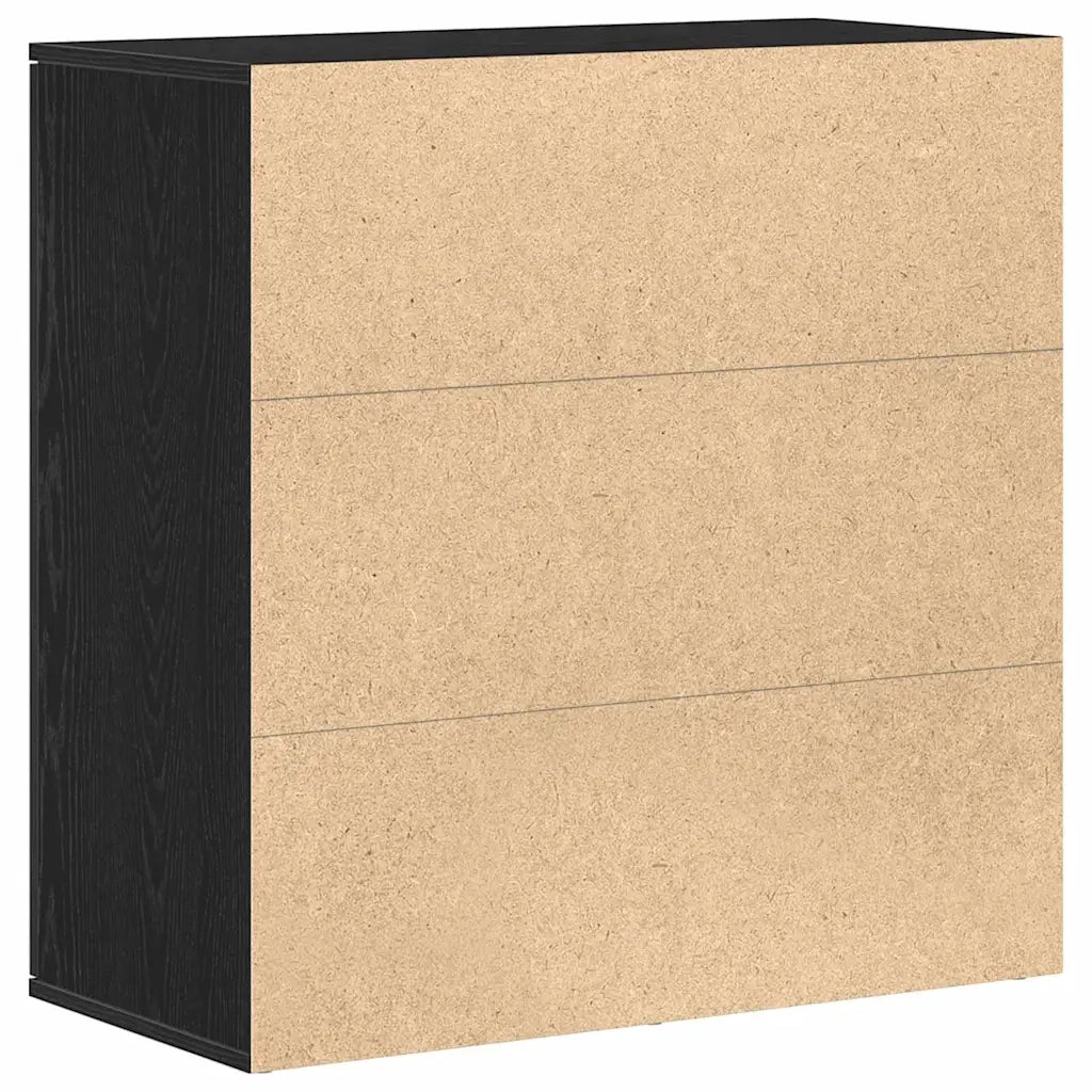 Credenza-Buffet-Armadio da cucina Rovere Nero 79 x 38 x 80 cm Legno multistrato