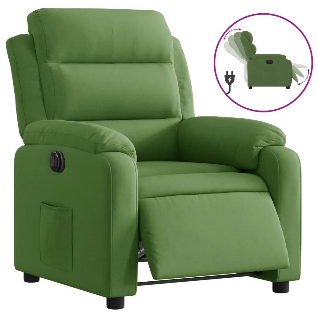 Poltrona Reclinabile Elettrica Verde Chiaro in Velluto 3205073