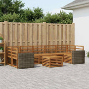 Set di divani da esterno 8 pz Naturale Legno di Acacia Massello 3384155