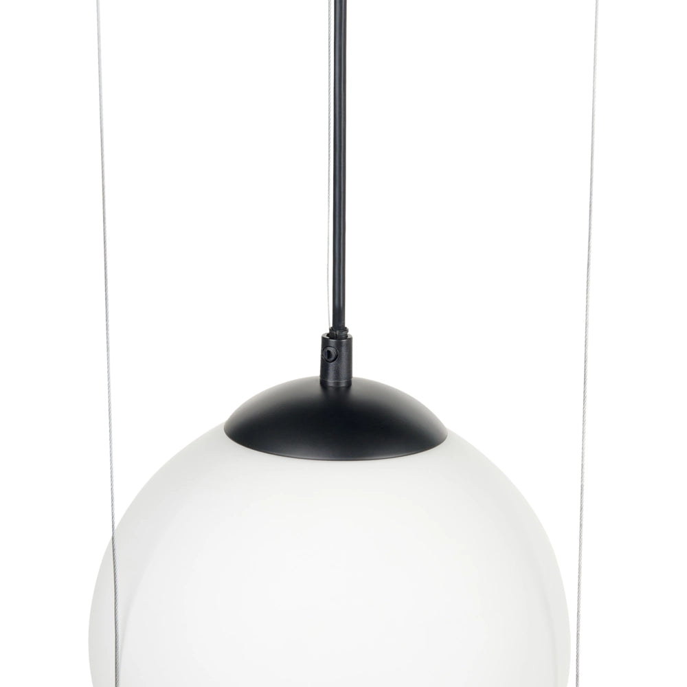 Lampada a sospensione con paralume in vetro nero Forma di globo rotondo Luce a sospensione