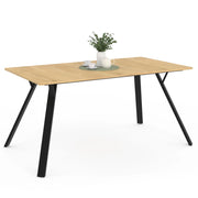 IDMarket - YSEULT mesa de comedor para 8 en madera y negro 160 cm diseño industrial