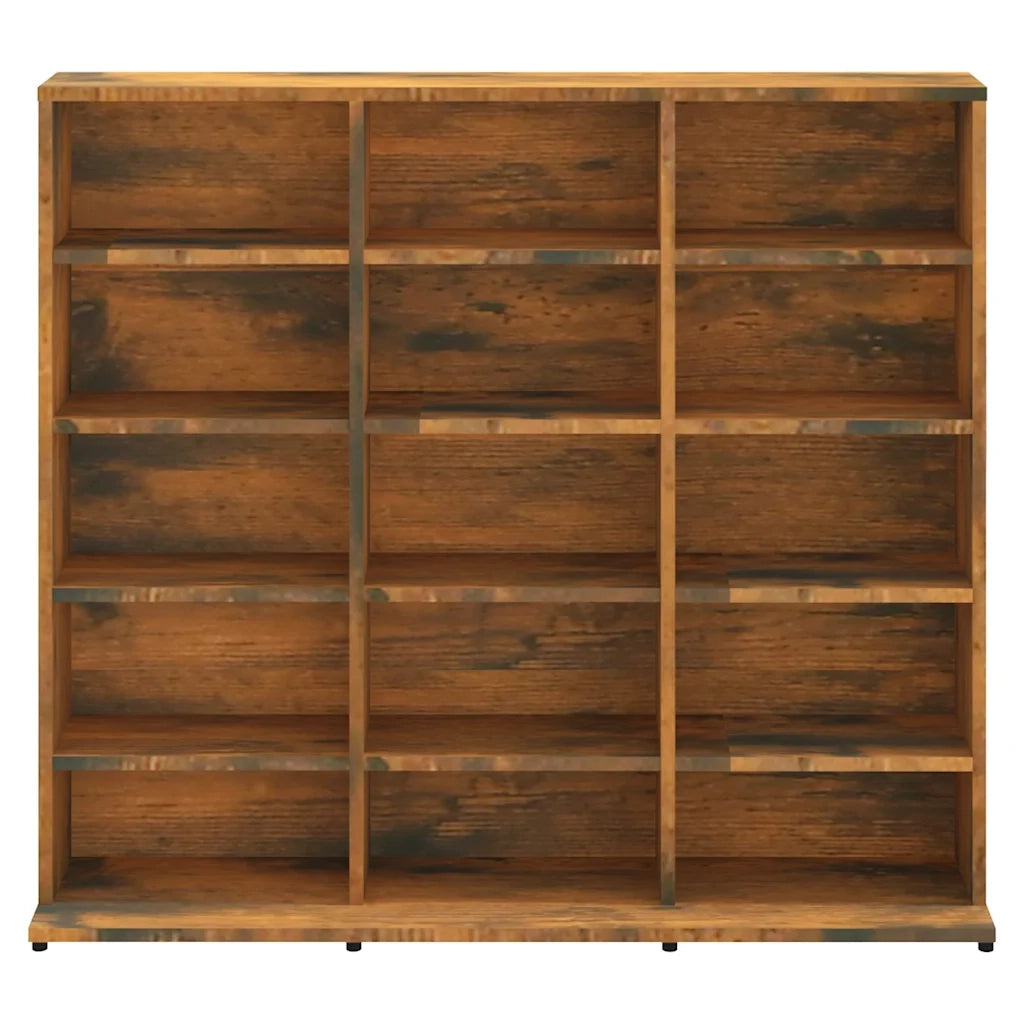 Mobile Porta CD Rovere Fumo 100x23x89,5 cm in Legno Multistrato 815483