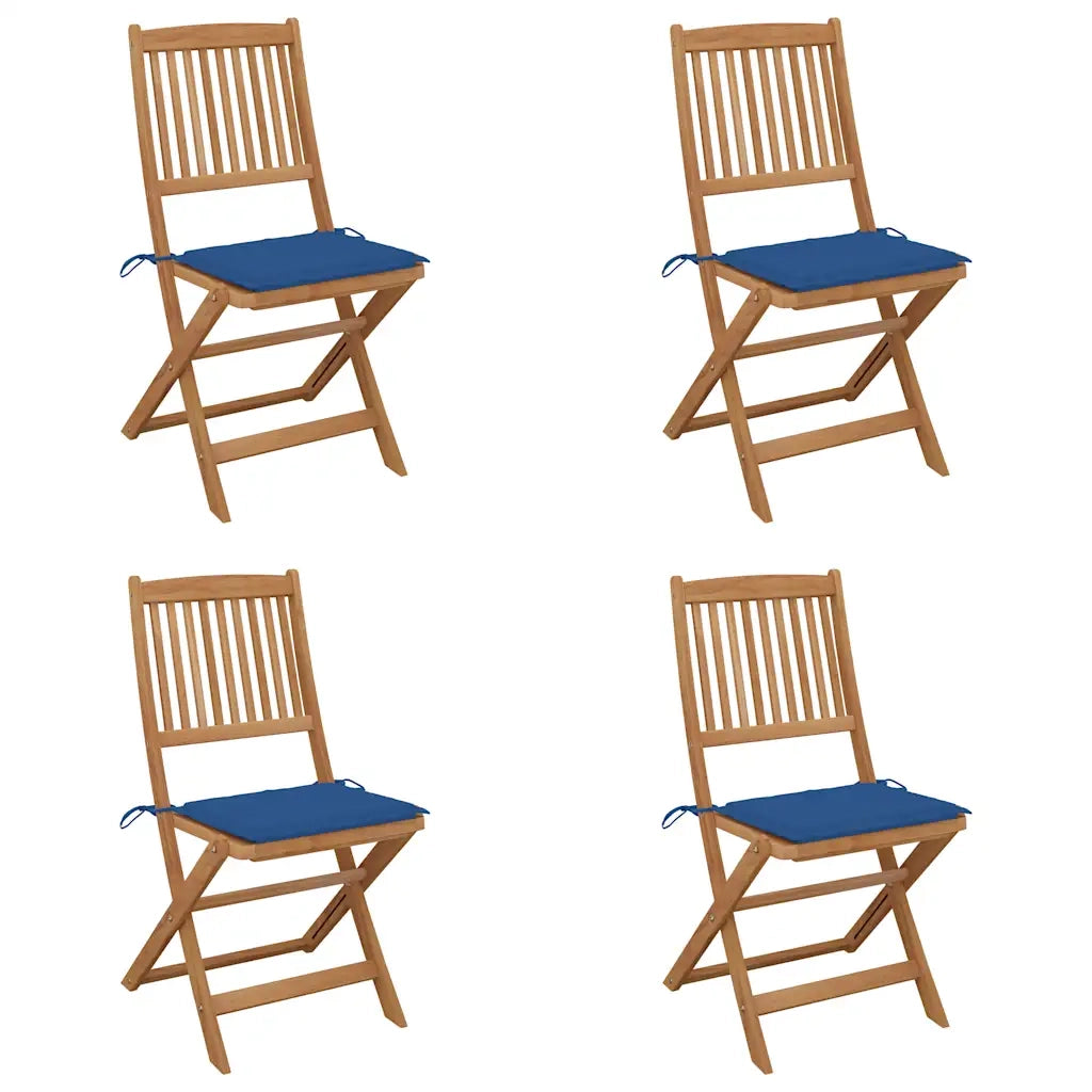 Sedie da Giardino Pieghevoli 4 pz con Cuscini Massello Acacia cod mxl 7199