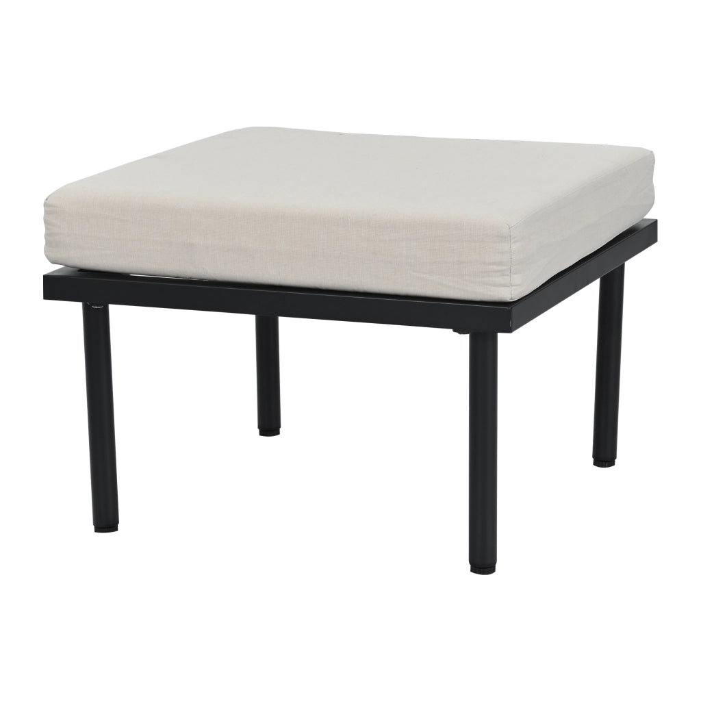 OKWISH Set di 6 mobili da giardino con poltrone e tavolino, piano in vetro e piedini regolabili, Olefin Beige