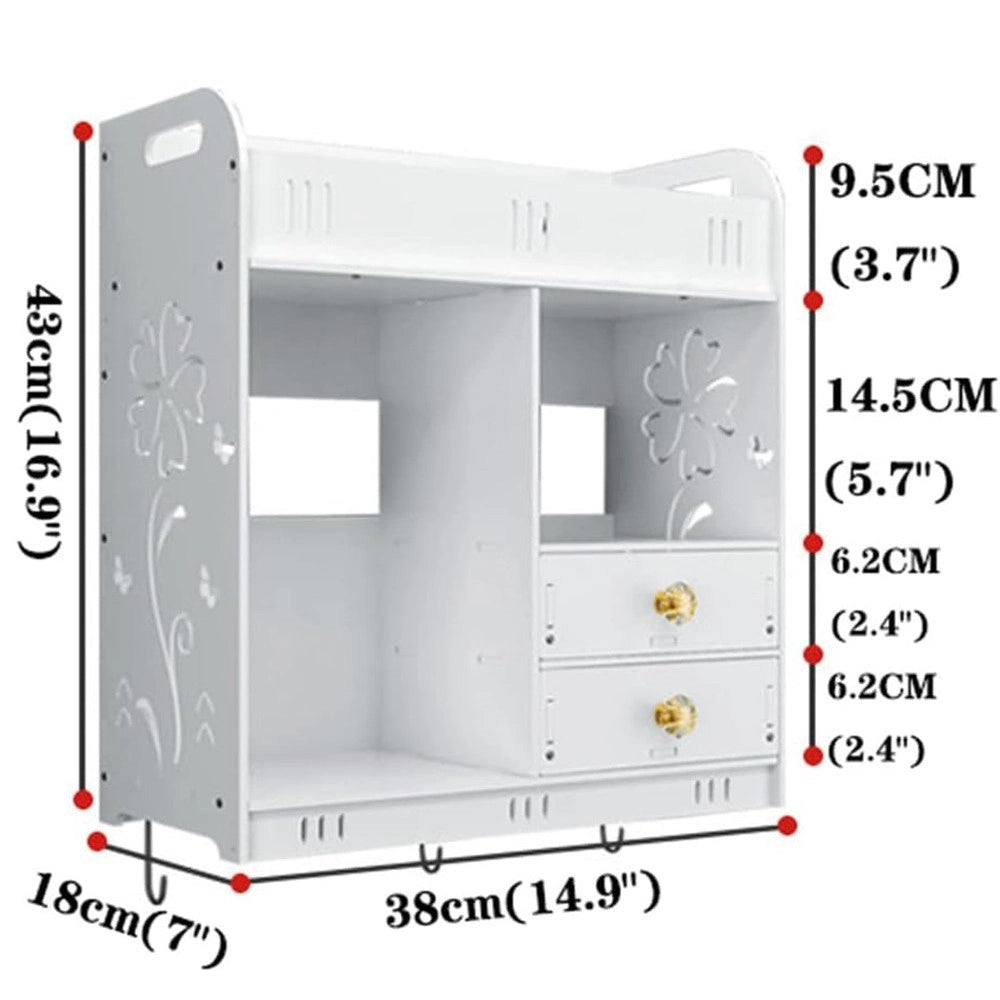Trade Shop - Armadietto Mobile Da Parete Bianco Per Cosmetici Medicinali Organizer Bagno Con Cassetti -