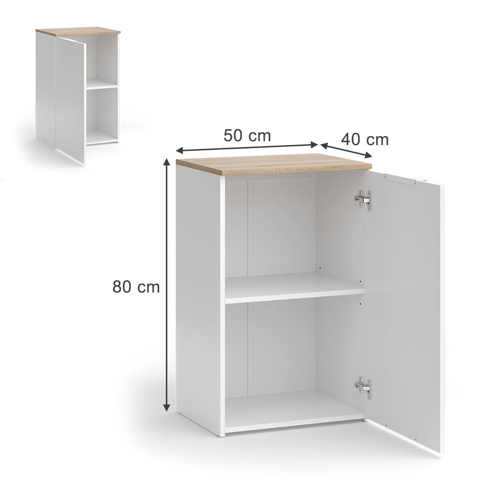 Vicco Credenza Bianco 50 x 80 cm con ripiano