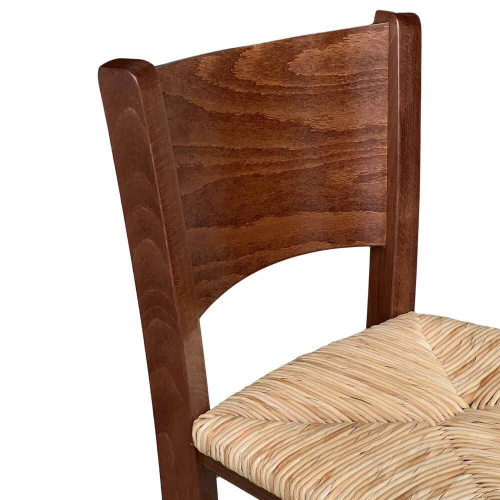 Sgabelli bar lucy in legno noce scuro h 73 cm con seduta in paglia di riso