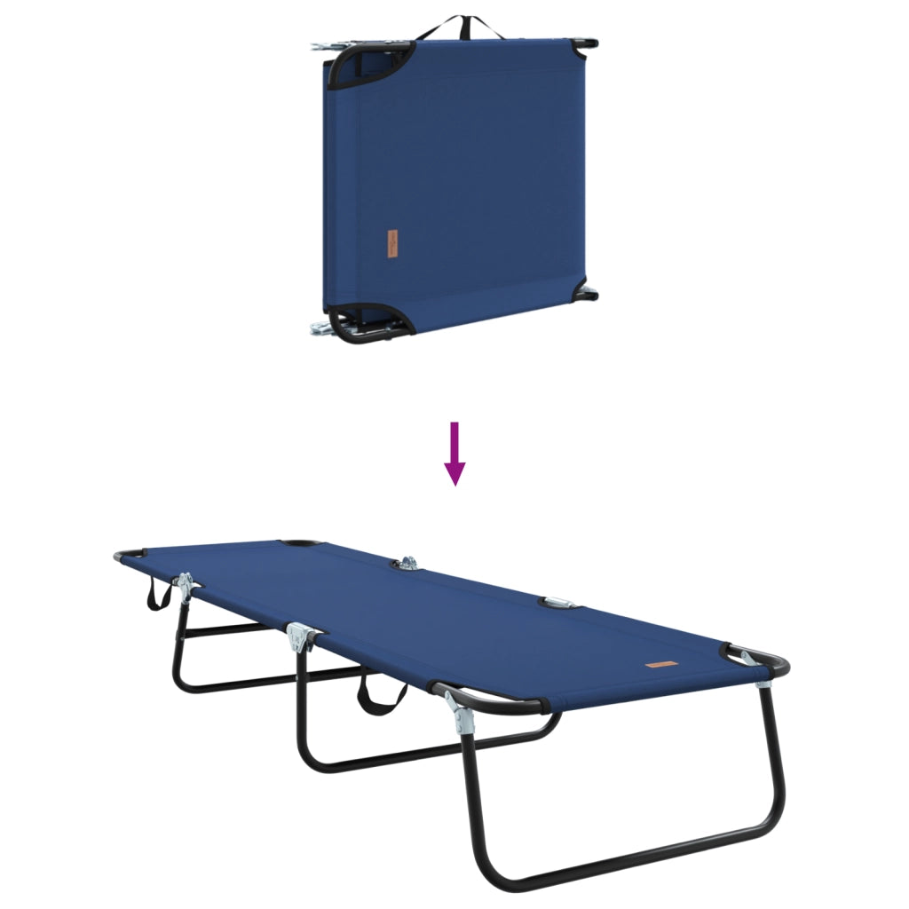 Lettino Prendisole Pieghevole Portable Blu 600D Oxford Fabric