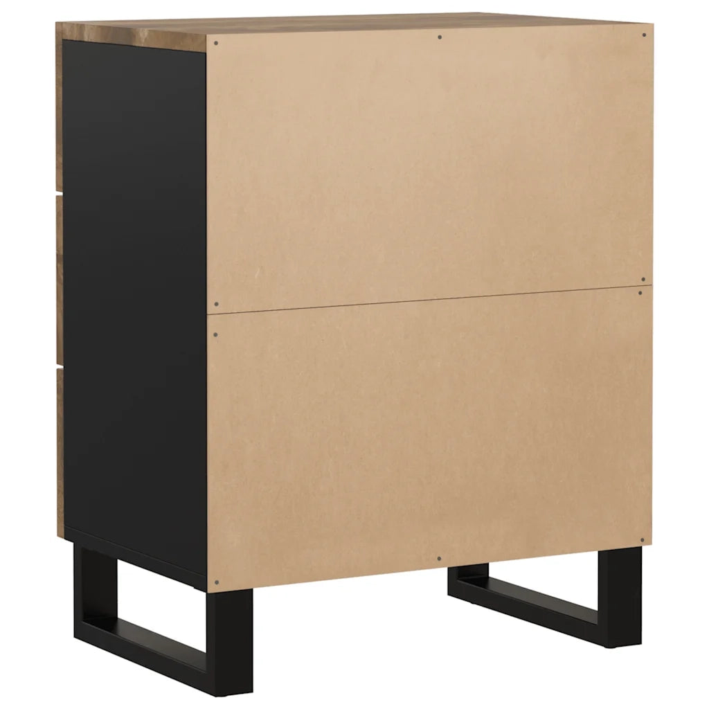 Comodino 50x33x62cm Legno Massello di Mango e Legno Multistrato cod mxl 30284