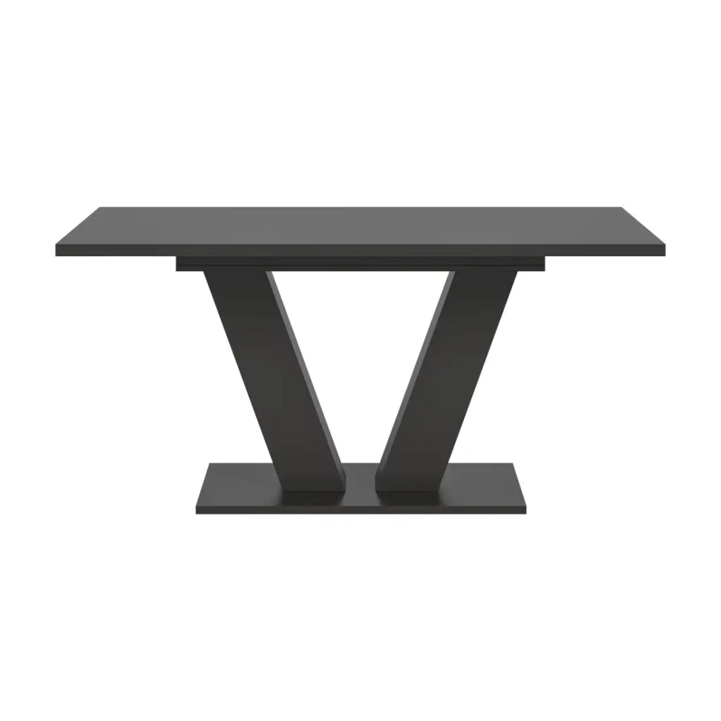 Tavolo allungabile CAPTURE – Piede design a V – Grigio scuro – 150 a 190 cm