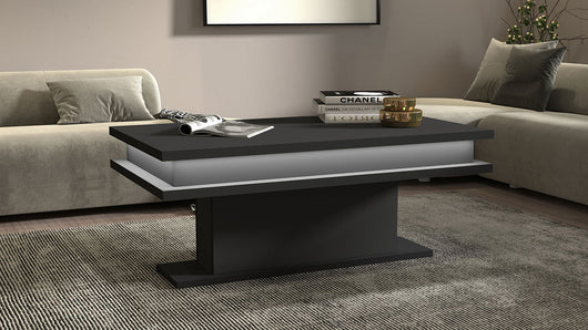 Tavolino Soggiorno 100x55x42 cm Little Big con LED Grigio Antracite Opaco