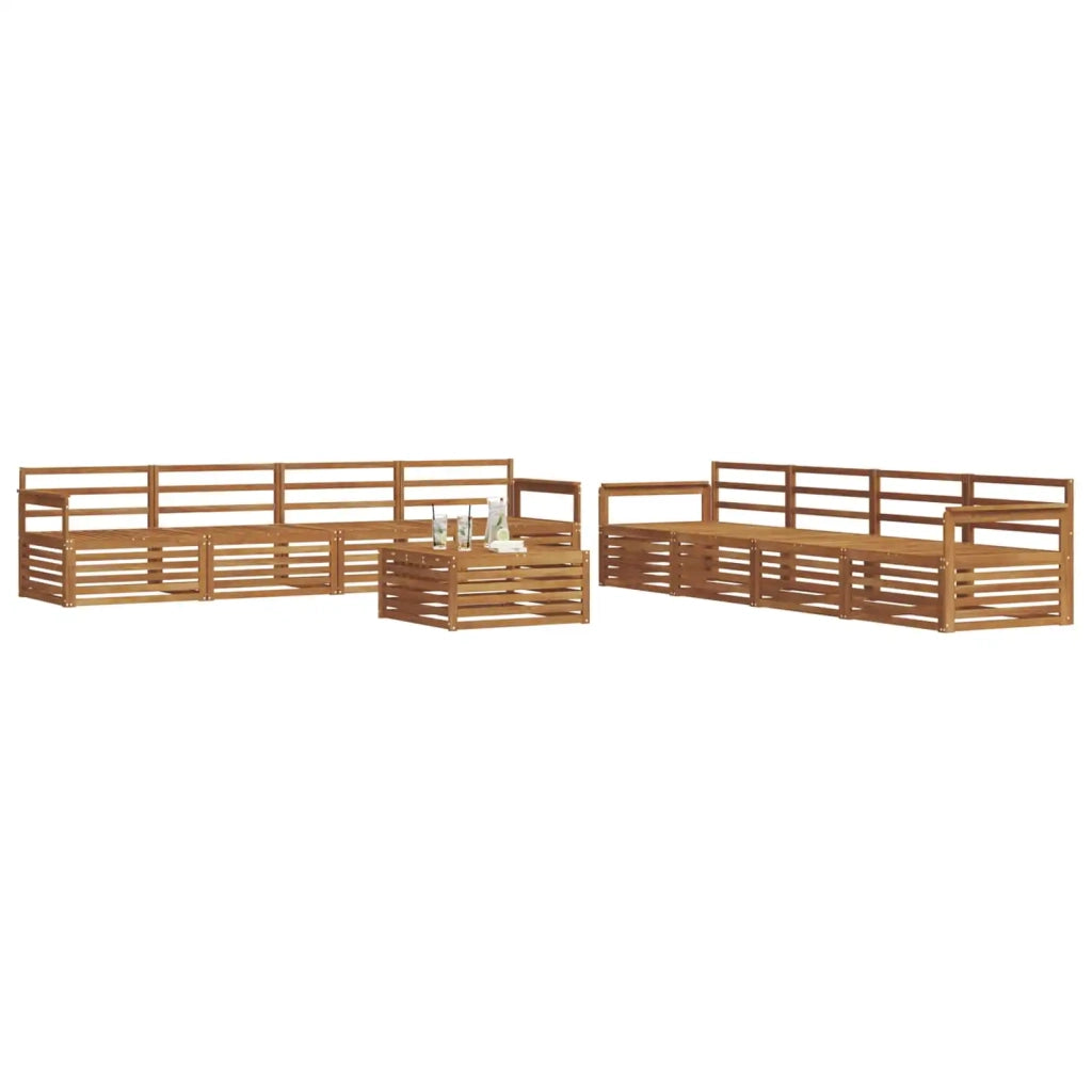 Set di divani da esterno 9 pcs Naturale