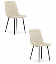 Sedia Valora TURIN in velluto beige, design ergonomico x2