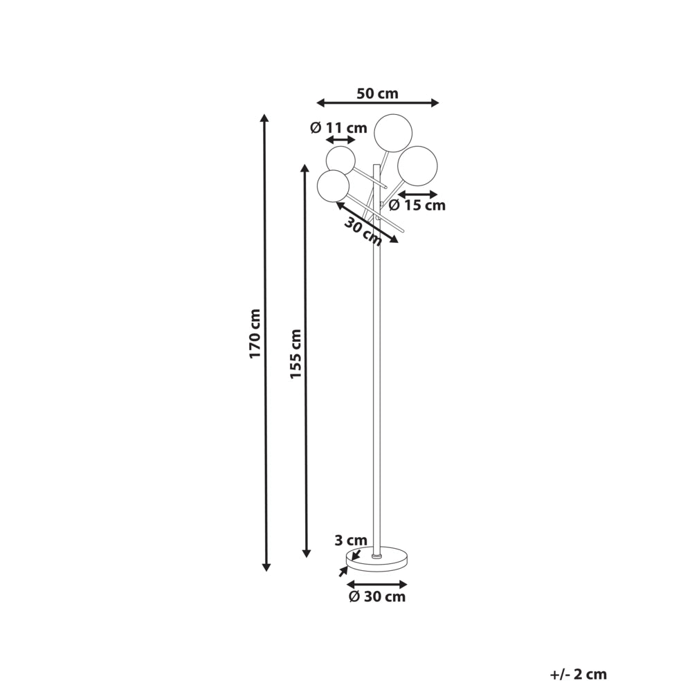 Lampada da terra in vetro ferro dorato 4 paralumi rotondi fumè Design moderno e glam Illuminazione del soggiorno