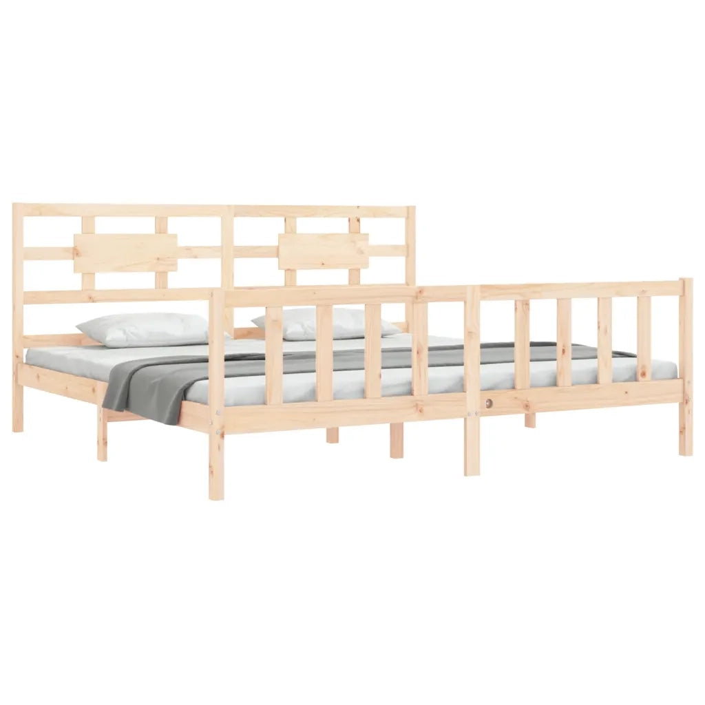 Giroletto senza Materasso-Struttura Letto 200x200 cm in Legno Massello di Pino 375017