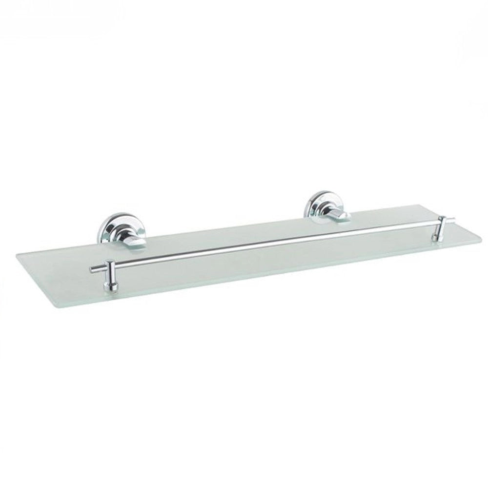 Trade Shop - Mensola In Vetro Satinato Arredo Bagno Con Reggimensola Fissaggio A Parete 79816 -