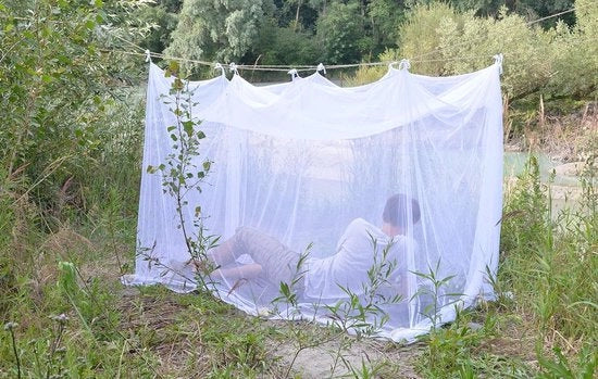 Tenda a moustache per esplorazioni Box con trattamento antimoschee - viaggio bianco 0
