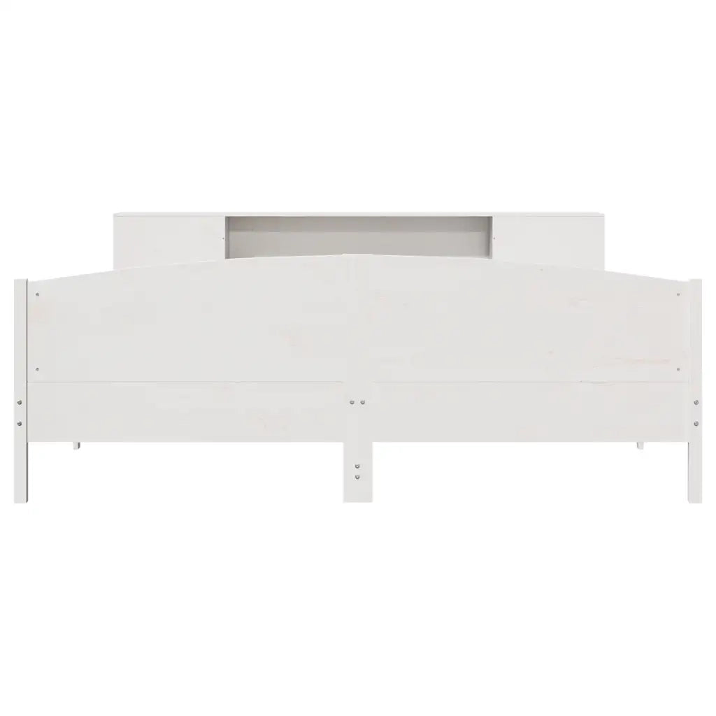 Letto Libreria senza Materasso Bianco 200x200 cm Legno di Pino
