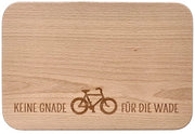 Scarpiera in legno per colazione con incisione "Nessuna pietà per il vitellino" - ideale regalo per ciclisti e mountain biker