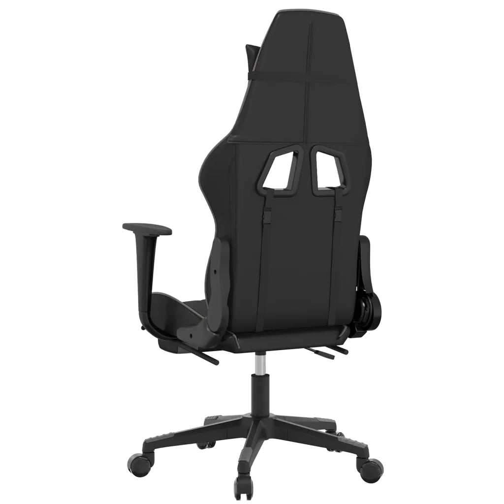 Sedia da Gaming con Poggiapiedi Nero e Grigio in Similpelle cod mxl 59865