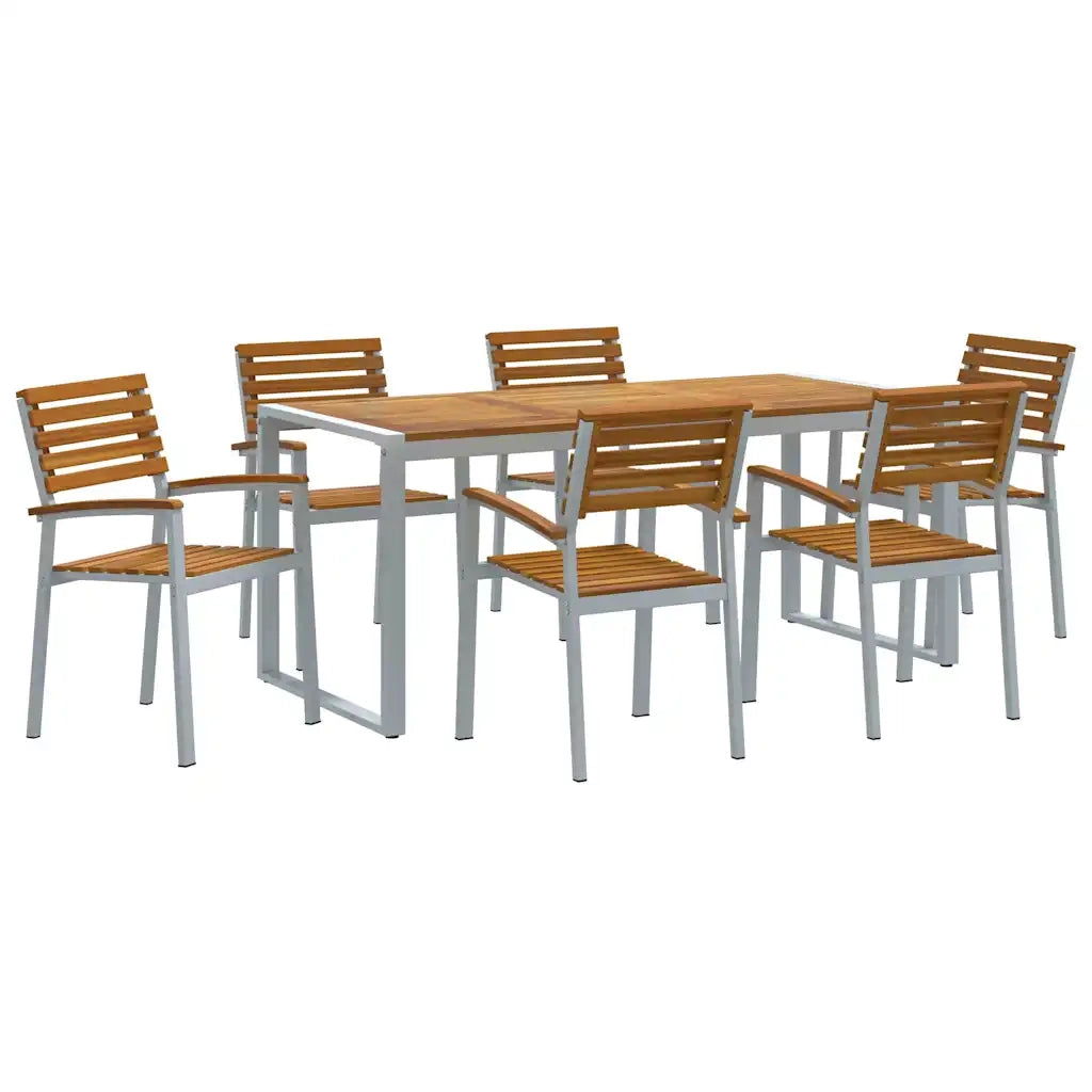 Set da Pranzo per Giardino 7 pcs Grigio 3284364