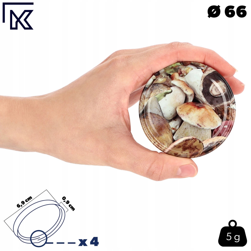 Tappi per barattoli KADAX, diametro 66 mm, confezione da 10 pezzi